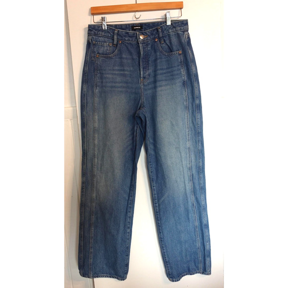 Express Jeans Womens 10R Blue Relaxed Straight High Rise Conscious Edit - Picture 1 of 11
